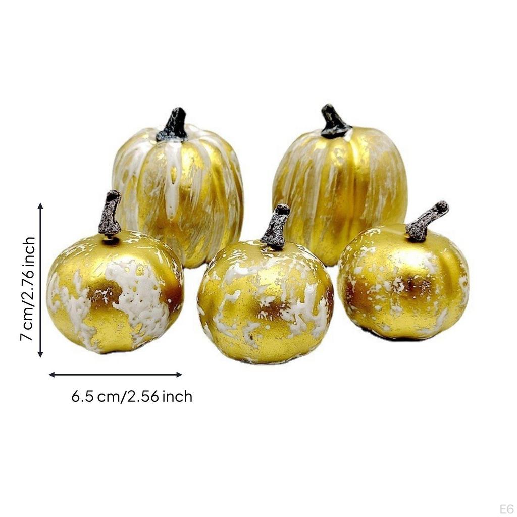 8 Pieces Assorted Artificial Pumpkins Decorative with Faux Pumpkin Decor for