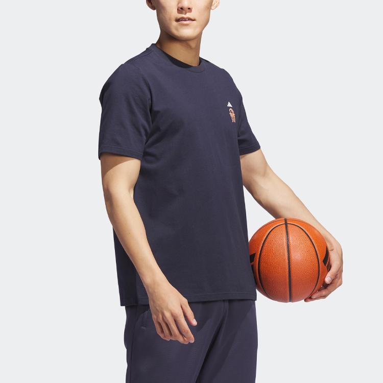 Adidas My Shot Net Graphic Tee Men Tops Legend-Ink IN9267