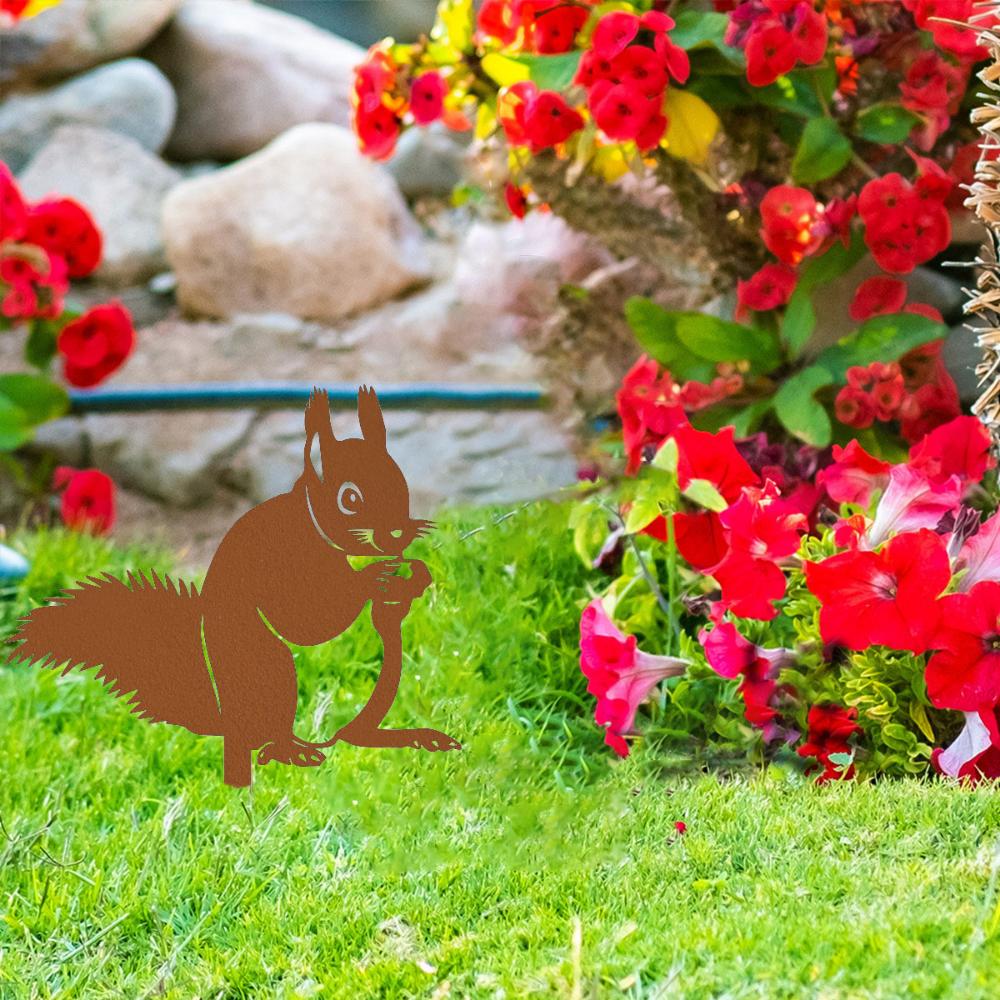 КроликБелка Фигурки Кованое Железо Садовый Декор Кованое Железо КроликБелка Скульптура — фото 4