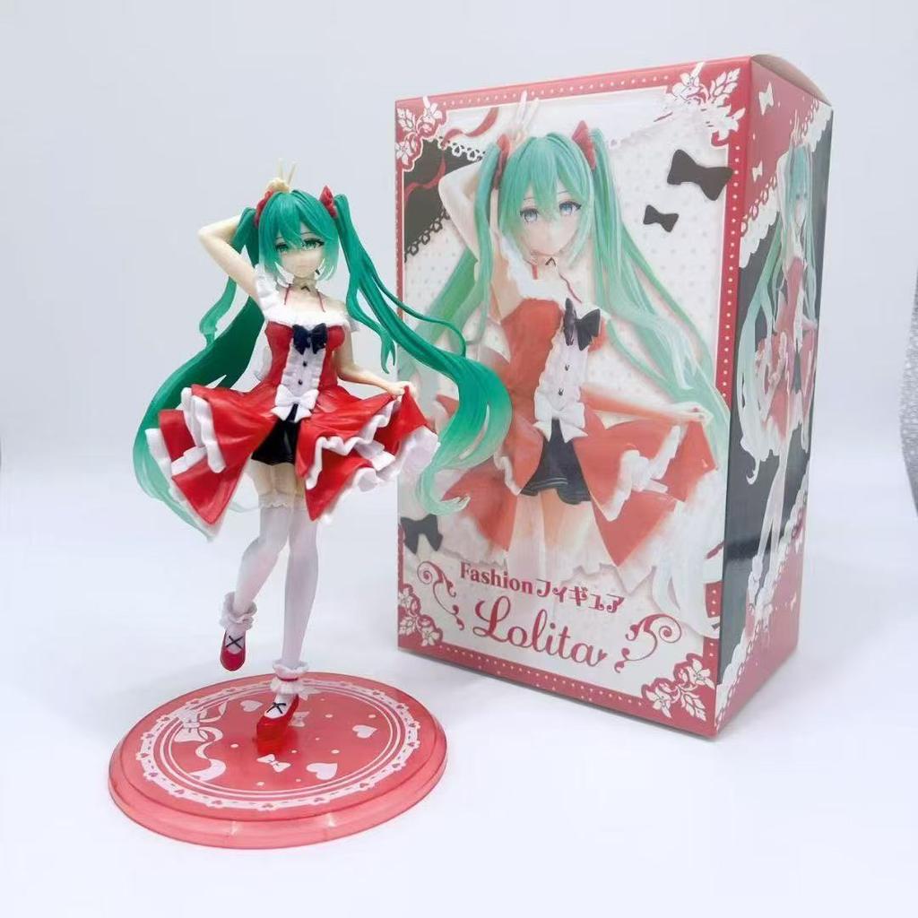 Hatsune Miku Lolita Figure Fashion Anime Miku Collection Action Figurine Kawaii Cute Model Desktop Ornaments Toy