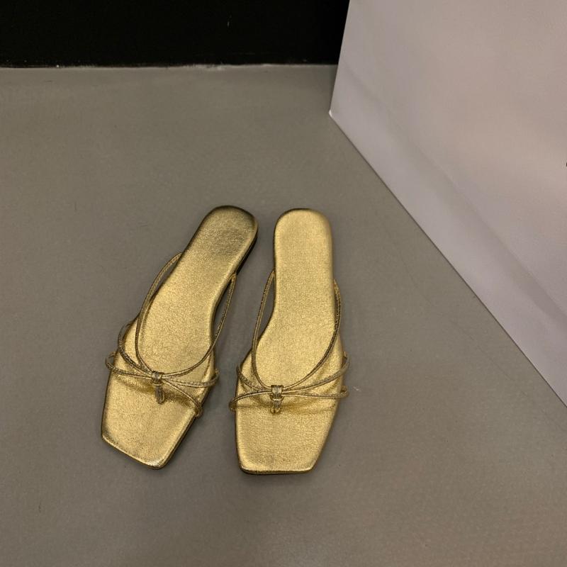 Fashion 2025 New Summer Women's Shoes Flat Soles Clip-on Flip-flops Thin Strap Combination Breathable Beach Sandal Sandals