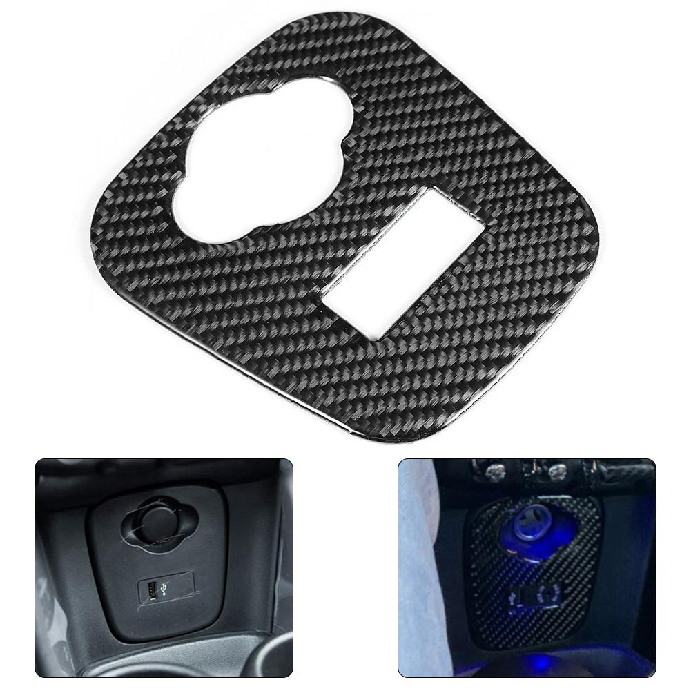 Carbon Fiber Cigarette Lighter Panel Cover Trim Sticker Fit for Mini Cooper F55 F56 F57