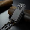 Zipper Leather Wallet Phone Case For iPhone 16 Pro Max 14Plus 14 15 13 12 11 Cards Holder Solt Stand Hand Strap Back Cover Coque