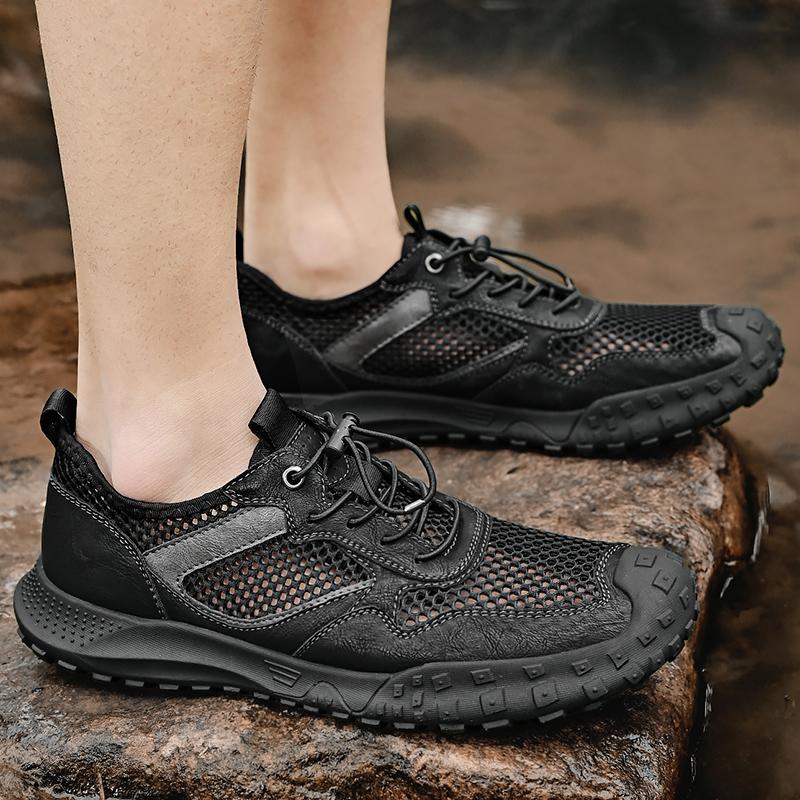 Summer Men's Oversized Breathable Lightweight Mesh Shoes Outdoor Sports and Leisure Shoes Hiking Shoes 38-46