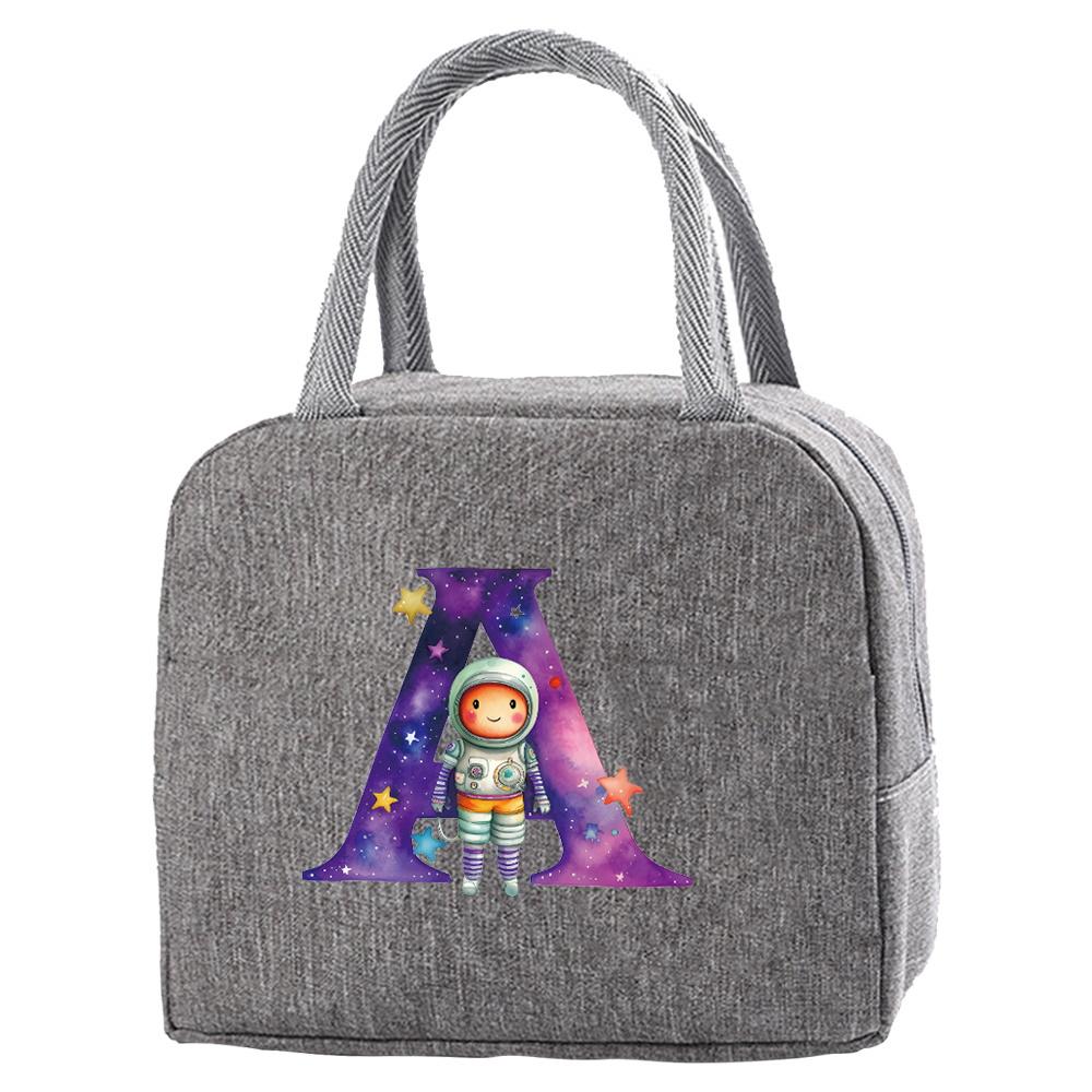 

Travel Portable Food Thermal Insulated Children s Astronaut Letter Box Picnic Waterproof Oxford Zipper Breakfast Thermal Bag