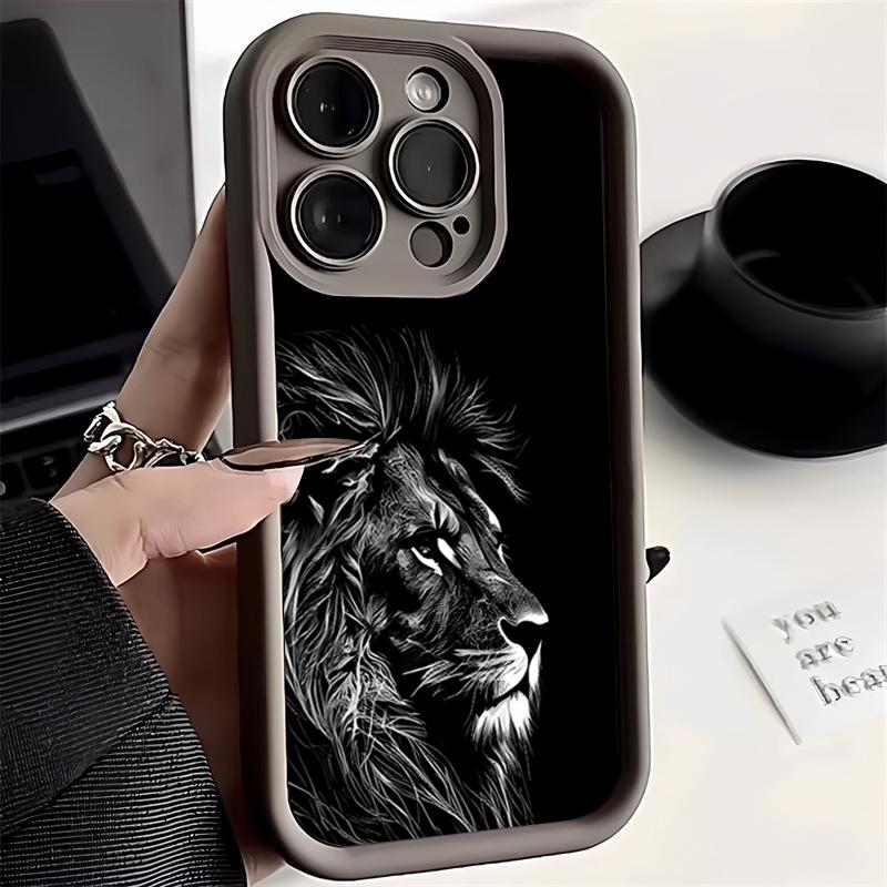 Cool Lion Pattern Silicone Phone Case For iPhone 17 16 15 14 13 12 11 Pro Max 17 Air 16E XS X XR 7 8 Plus Shockproof Soft Cover