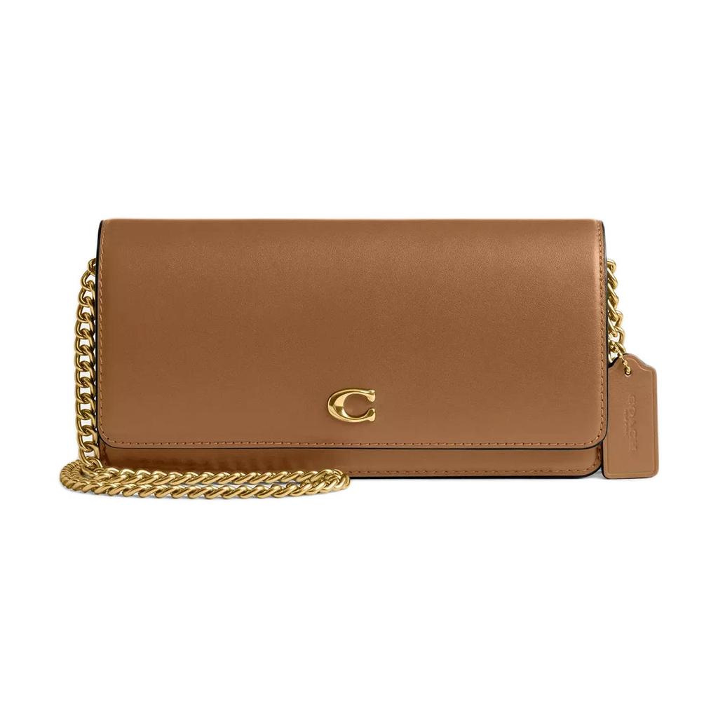 Coach Essential 21 Gold Metal Fastening Crossbody Wallet Women Wallet Honey-Brown CW586-B4T7J