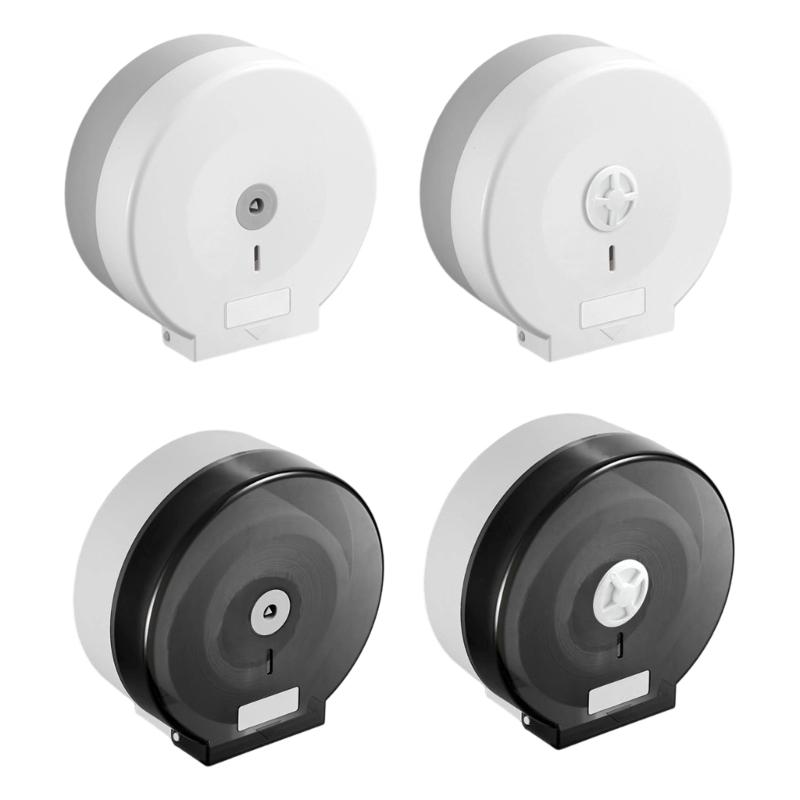 Wall Mounted Large Roll Toilet Paper Holder Dust Proof Cover Space Saving Design Easy Installation For Public Bathroom