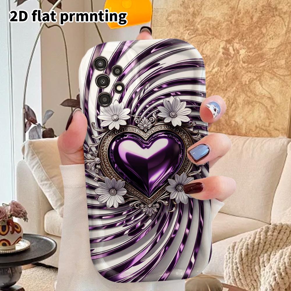 Phone Case: 2D Flat Samsung Galaxy A34 A35 M05 M06 S20 S22 S21 FE Plus 5G Protective Case, Couple Style, Carved Heart, Christmas and Halloween Gift