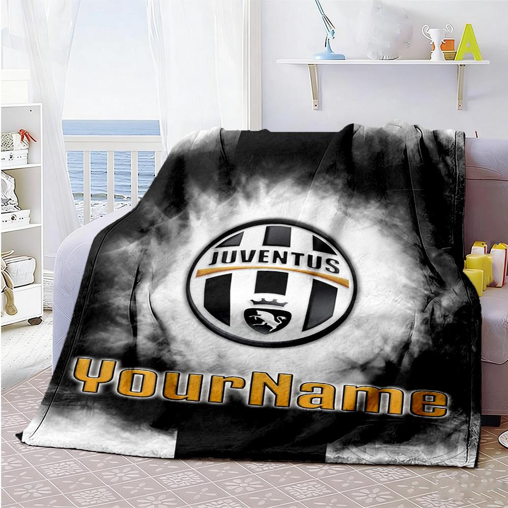 Juventus Personalized Name Blanket Throw Personalized Blanket Comfortable Versatile for Office Chair Nap Bed Sofa Ideal for All Seasons