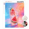 Frameless Pearl Painting Kit Watermelon Drink DIY 3D Bead Canvas Art Relaxing Leisure Craft for Adults Wall Decor Gift