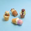 100Pcs/Bag 3D Ice Cream Cone Resin No Hole Beads Model for DIY Scrapbooking Phone Case Hair Clips Craft Jewelry Making Supplies