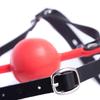 Ice Adult Red Silicone Ball Gag, Horse Harness Style, Large Size, Soft Rubber Mouth Gag