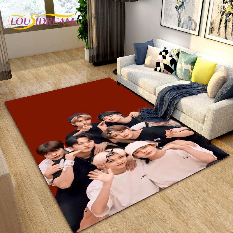 Stray Kids Kpop Singer Area Rug Large,Carpet Rug for Living Room Bedroom Sofa Doormat Decoration, Kids Play Non-slip Floor Mat