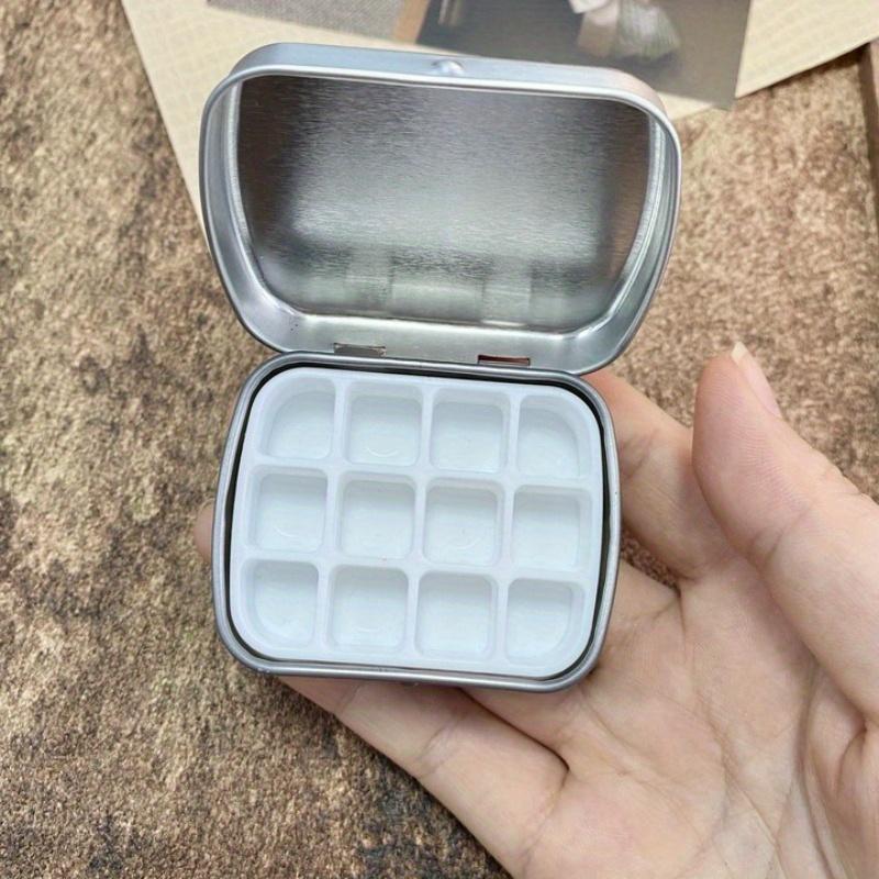 12-Grid Mini Watercolor Box - Ultra-Compact, Lightweight, Travel-Sized, Moisturizing Palette for Painting and Sketching