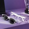 Smart Bluetooth Polarized Sunglasses with UV Protection, Anti-Blue Light, Music & Call Features, Transparent, Replaceable Lenses