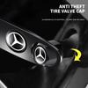 Car Tire Valve Stems Cap With Keychain Anti-Theft Compatible For Mercedes Benz GLK GLA A B C E R G Class C180 W176 S200 S300 UK1