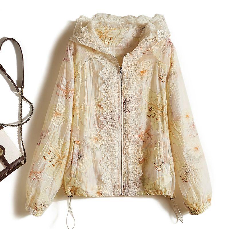 

Тип Заказ внешней торговли! Женская летняя толстовка с капюшоном, кружевной вставкой, органзой и вышивкой, защита от солнца за тысячу юаней, весенне-летне-осенняя верхняя одежда Color thousand yuan cost-effective L