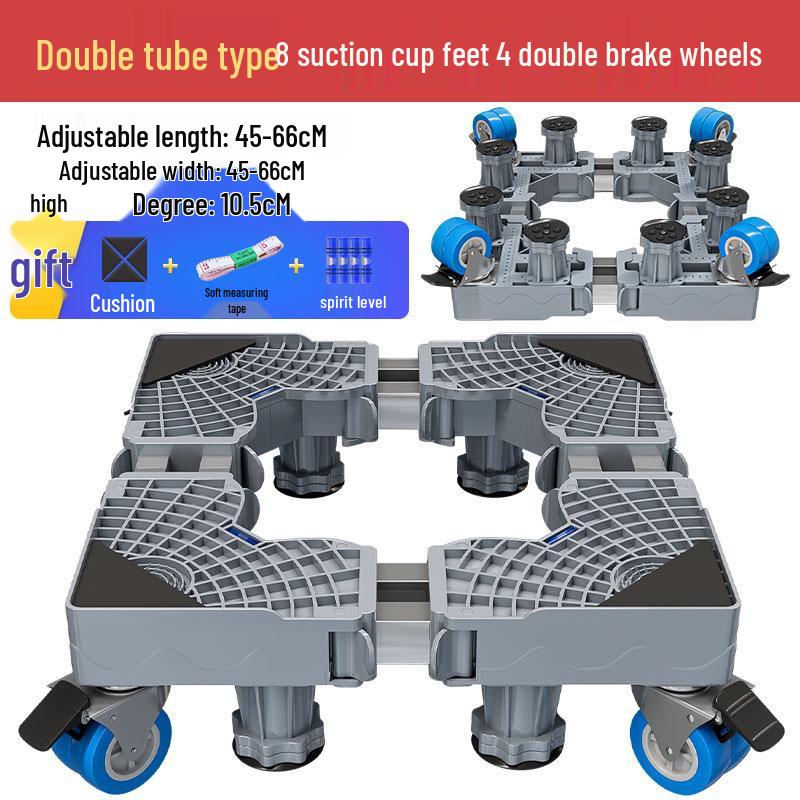 Adjustable Swivel Wheel Stand for Double Door Refrigerator or Single Door Washing Machine