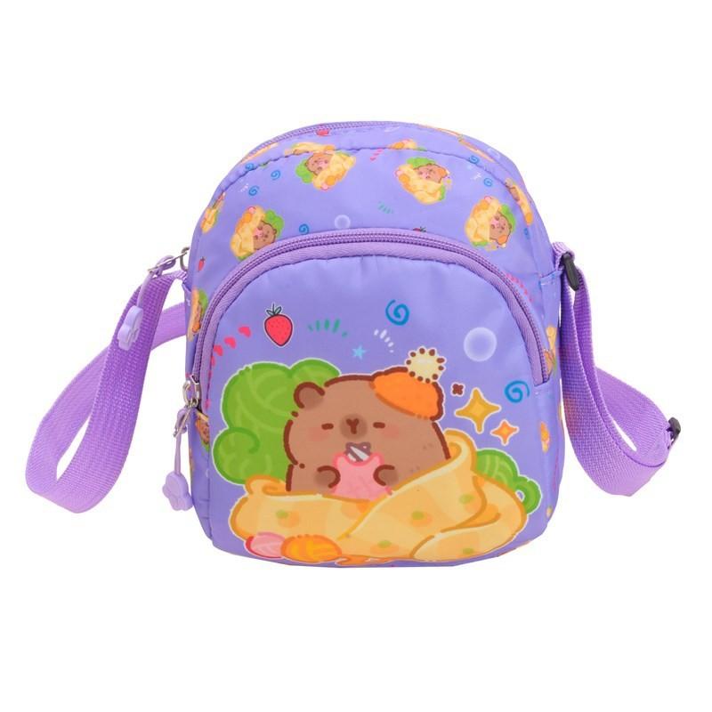 Cartoon Printed Capybara Shoulder Bag Children Outdoor Leisure Bag Crossbody