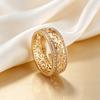 A French-style Carved Double-layer Zircon Ring Luxury Hollow Pattern Couple Rings European and American Court Style Ring with Full Circle of Zirconia