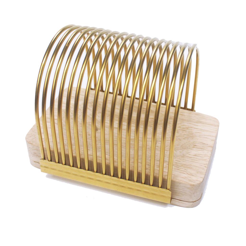 High Hardness Kitchen Slicer With Fixed Base For Uniform Toast Cutting Wooden Seat Toast Slicer