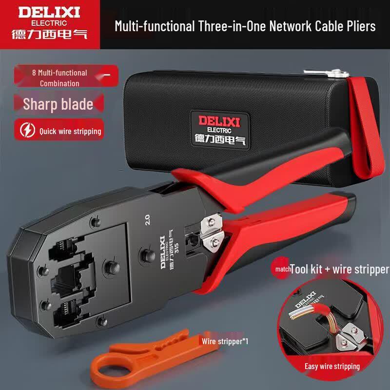 Delixi Electric Multi-function RJ45/RJ11 Network Cable Crimper