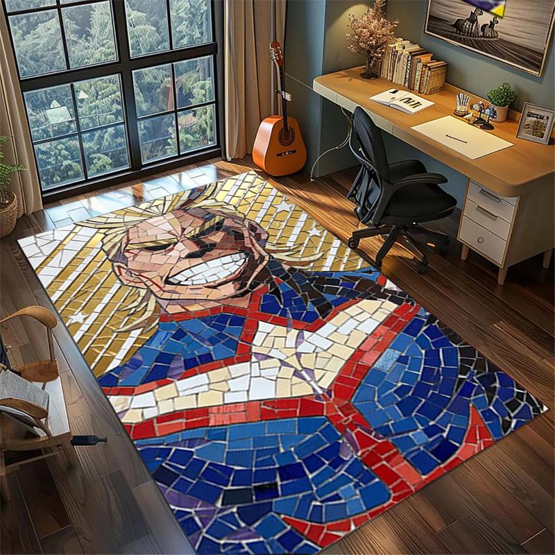 Non Slip Washable My Hero Academia Floor Mat Large Area Rug Bedroom Gamer Room Decor