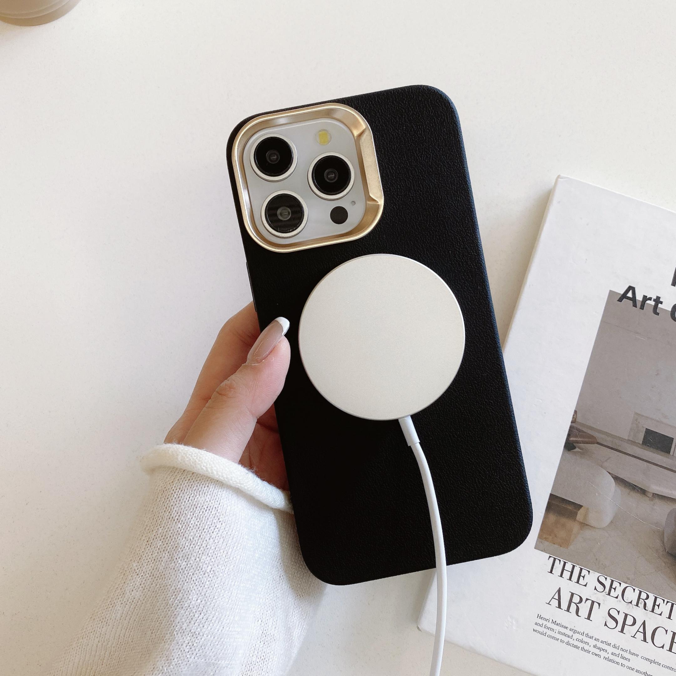 

Leather Texture Magnetic For Magsafe Case For iPhone 16 Plus 15 14 13 12 Pro Max Shockproof Wireless Charge Matte Cover For iPhone 13