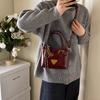 Simple and Stylish Handbag 2025 New Retro Texture Bucket Bag Trendy Solid Color Commuter Shoulder Oblique Span Bag