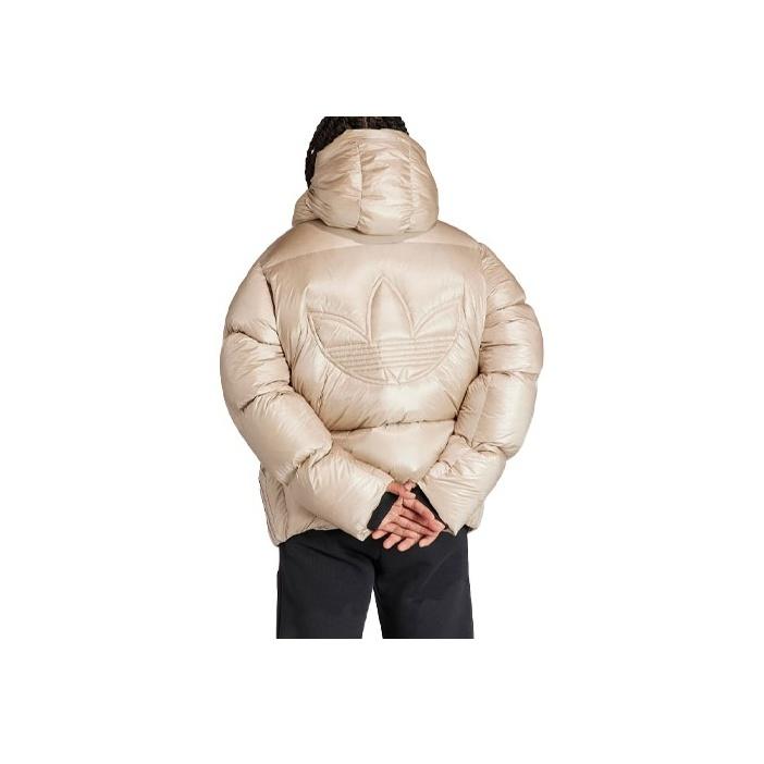 Adidas Originals Heavyweight Down Puffer Jacket With Patched Cuffs And Hood Men Outerwear Light-Khaki IR7134