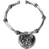 99% Pure Silver Ruyi Lock Bamboo Joint Bracelet for Women, Ethnic Retro, Open Bangle