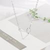 925 Sterling Silver Stylish Simple Geometric Triangle Circle Buckle Necklace Birthday Party Anniversary Gift