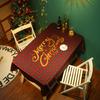 Winter Christmas Plaid Red Holiday Festive Tablecloth Household Waterproof Girly Heart Coffee Table Cover Tablecloth
