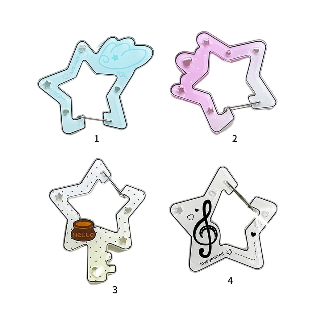 Creative Star Shaped Acrylic Keychain Hook For Bags Personalized Girls Gift Durable Carabiner Pendant