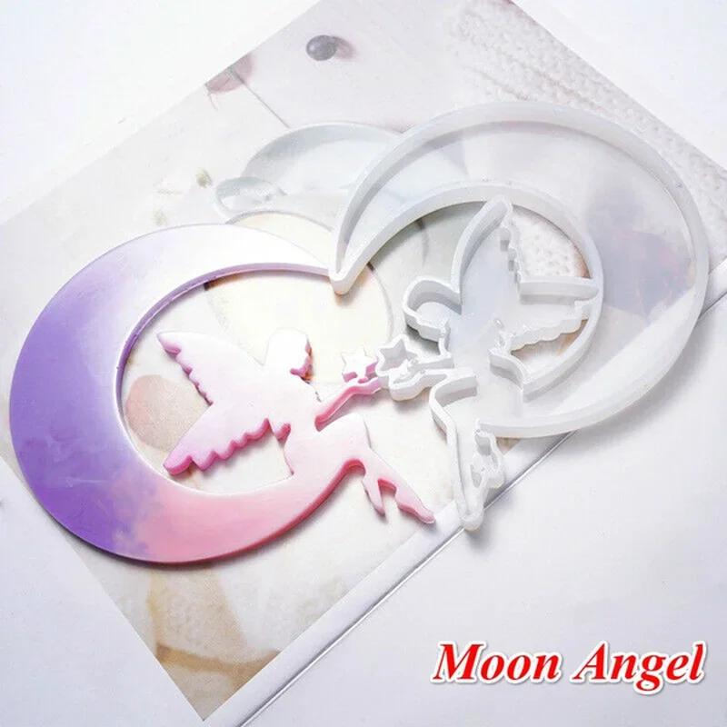 3D Silicone Molds  Deer Moon Resin Crystal Epoxy Cat Mold Casting Silicone Mould Crafts DIY Making Hand-made Moulds for Pottery