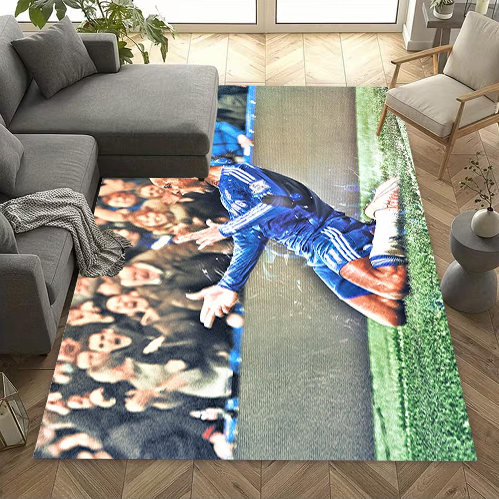 Soccer Player Blue Kit Floor Rug Office Rug Perfect for Balcony Entryway Decorate room Foyer Antislip Carpet Anime Office Decor