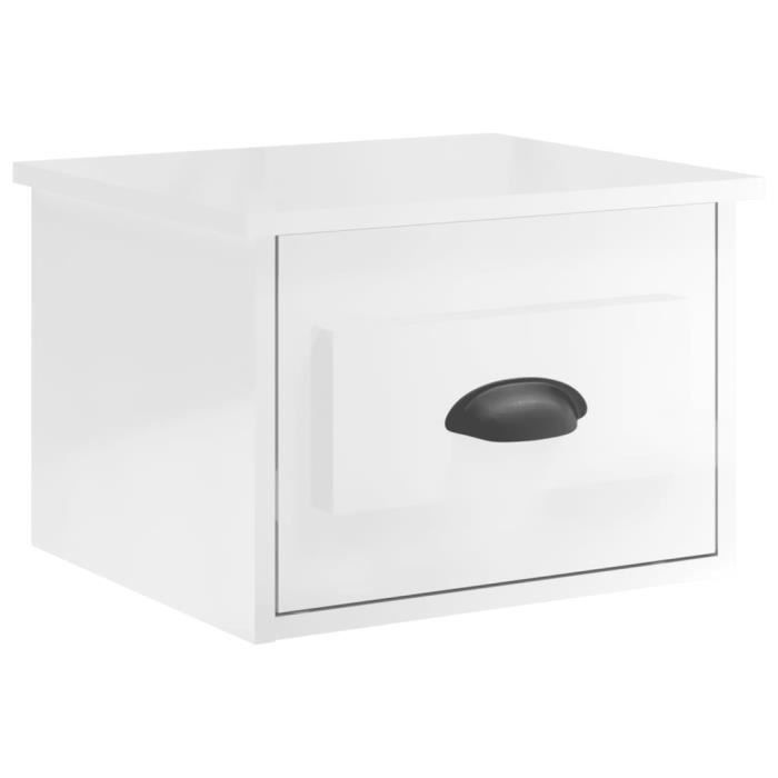 VidaXL Wall-mounted Bedside Table High Gloss White 41.5x36x28 Cm 816380