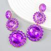 Women's Sparkling Geometric Earrings Round Diamond Earrings