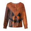 Women's Casual Fashion Long Sleeve Standing Collar Single Breasted Halloween Print Workwear Jacket Tops