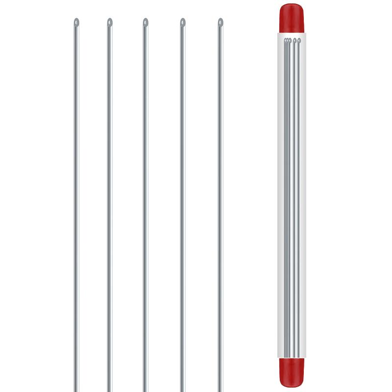 20Cm Core 5 Buckets Stainless Steel Through Earthworm Air Needle Stainless Steel Bait On Fishing Gear Accessories