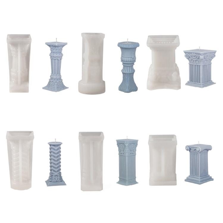 Roman Pillar Silicone Mold Candle Aromatherapy Candy Cake Decorating Tool Supply