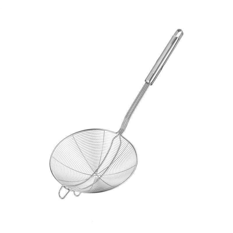 

Stainless Steel Double-Hook Skimmer for Dumplings, Noodles, and Oil Draining 14# No Hook