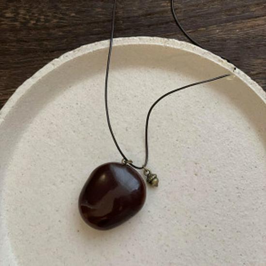 Vintage Ethnic Acorn Pendant Necklace - Retro Chinese Long Sweater Chain