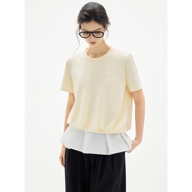 ELLE Women's French Style Irregular Hem T-shirt