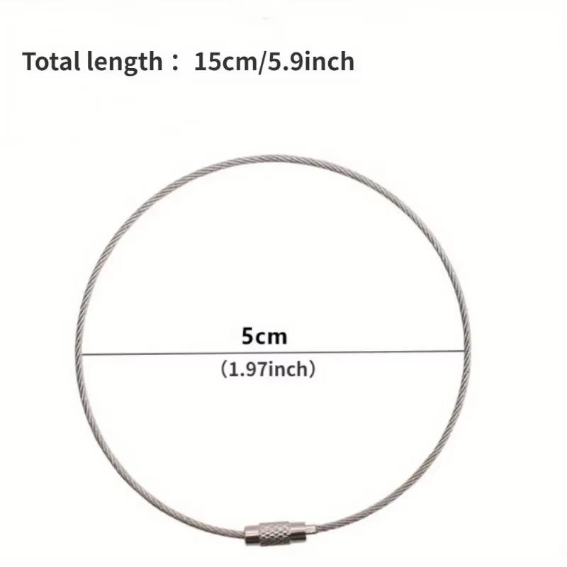 

20 шт. Брелоки из нержавеющей стали, тросики, кольца для ключей, петли для багажа, держатели для бирок, сверхпрочный брелок, кольцо из нержавеющей стали 304 15cm 20pcs серебряный