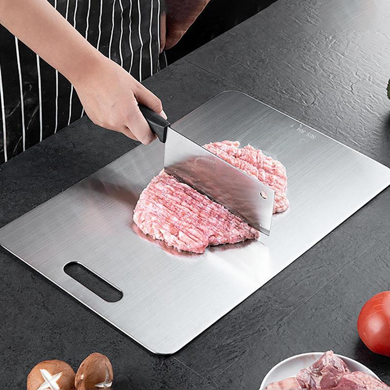 Thick Titanium Cutting Boards for Kitchen Stainless Steel Cooking Boards Double-Sided Food Grade Cutting Board for Home Kitchen