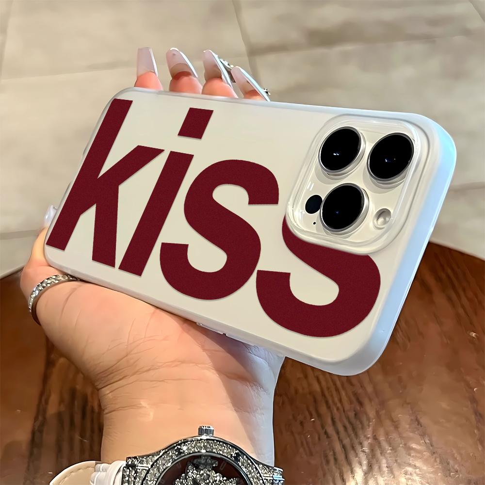 

Kiss Letter Design Soft Phone Case For IPhone 17 16 15 14 13 12 11 Pro Max 7 8 XR XS Transparent Silicone Soft Cover Case iphone 11 Pro