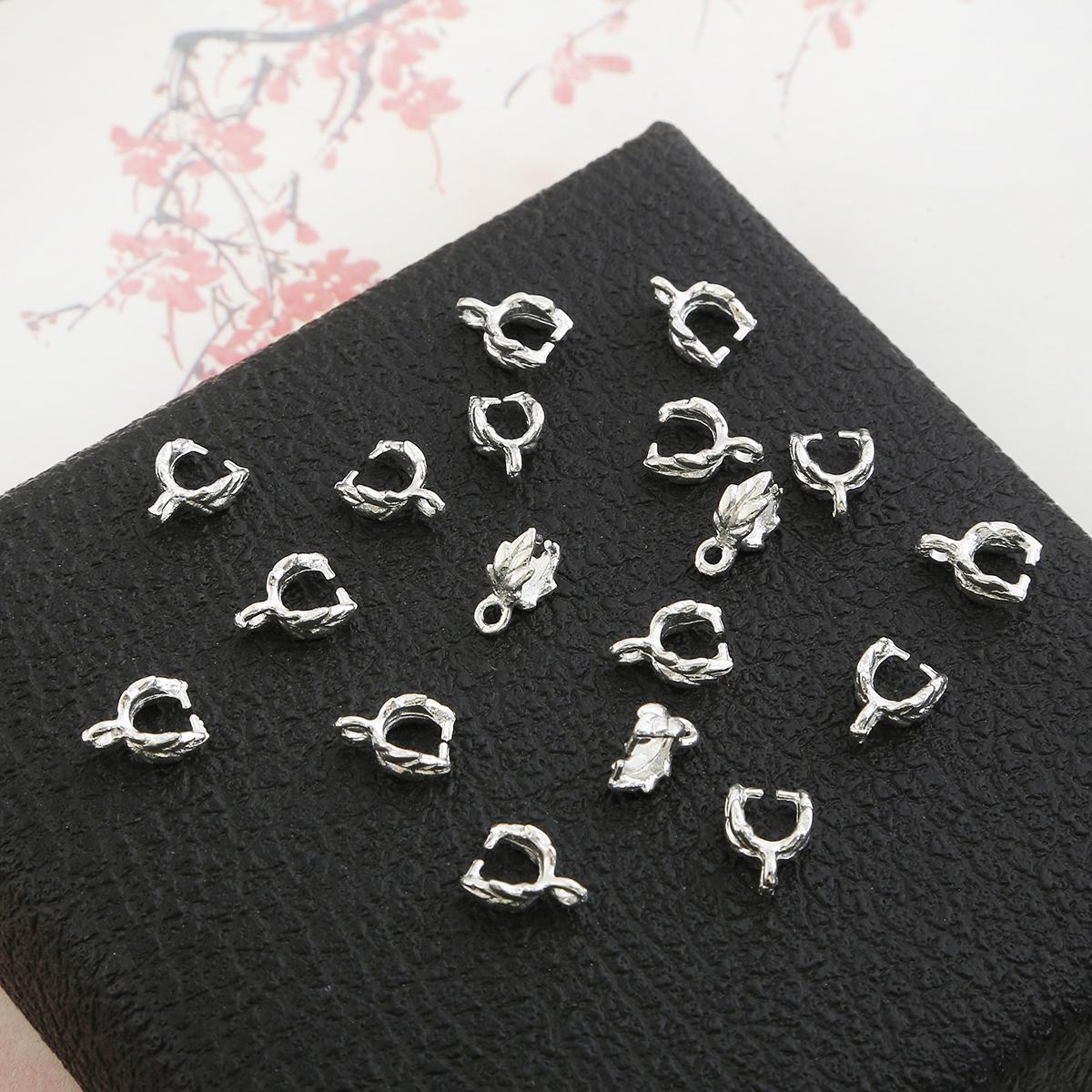 

10 шт. Китайські антикварні аксесуари Сплав Multiholes Connection Slice для виготовлення ювелірних виробів DIY Палички для волосся Шарм Декорація 4*10mm срібний