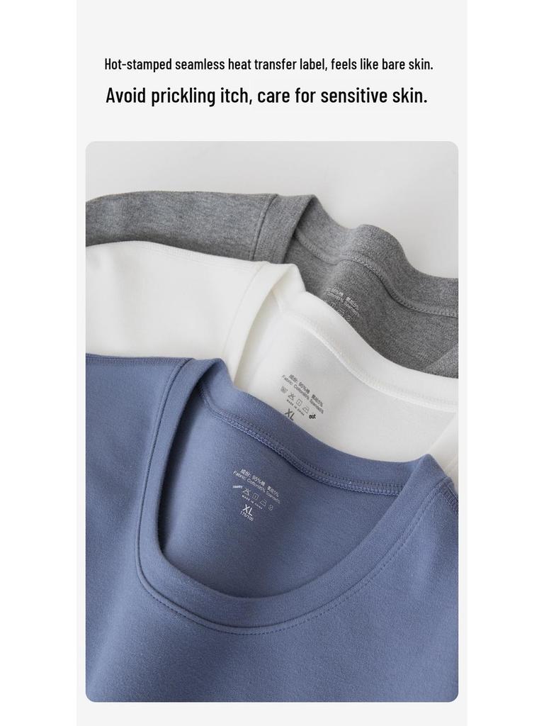 Men's Extra Thick 280g Pure Cotton Antibacterial Brushed Underwear Set for Autumn/Winter
